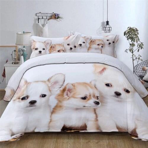 3D Bed Linens Cute Dog Pet Printed Single Double Duvet Cover Set Twin Full Queen King Size Bedding Set For Kid Boy Girl Home Bed
