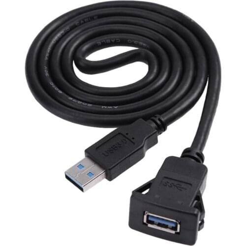 USB 3.0 Mount Cable USB Extension Flush, Dash, Panel Mount Cable, for Car, Boat, Motorcycle and More (3.3ft/1m)