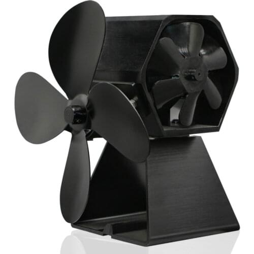 1pc 4 pages heat powered stove fan for pellet burners wood stove fans heat powered fireplace heat circulating fans Thermal power