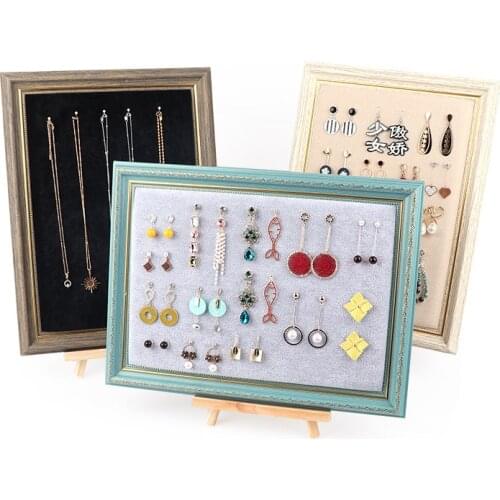 Solid Wood Ring Earrings Display Rack Fashion Jewelry Cufflinks Organizer Holder Showcase Ring Earring