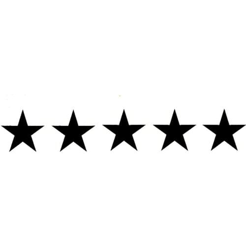 Waterproof car sticker five star funny fashion Vinyl Decal Car exterior accessories modeling window sticker 16.9cm * 2.8cm