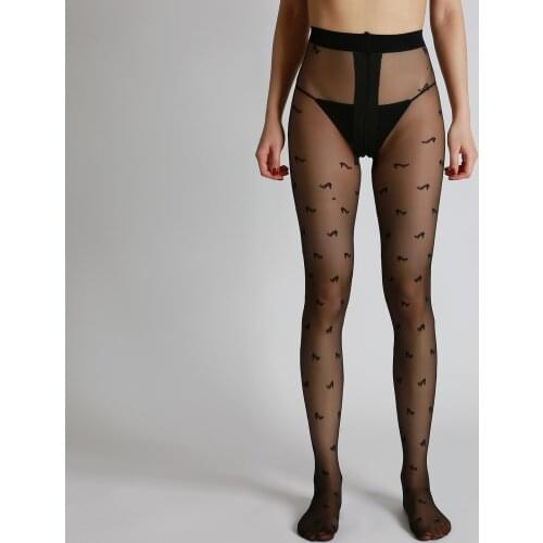 Jacquard Patterned Fashion Transparent Tights High Flexiable Chic Pantyhose Womens Stockings