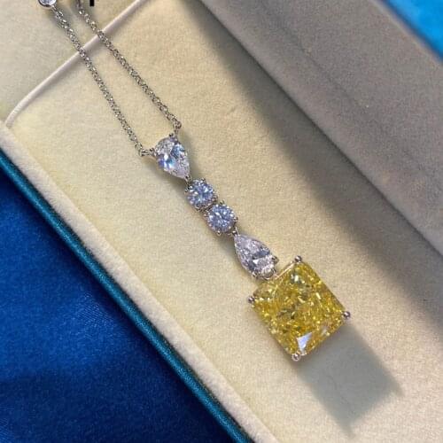 Hot Sale 100% 925 Sterling Silver Shiny Pendant Necklace For Women High Carbon Diamond Elegant Party Fine Jewelry Gift