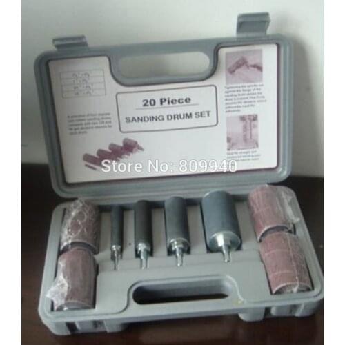 20PCS/box Long Drum Sanding Kit for Drill Press Woodworking tools,grinding tools ( 1/2", 3/4", 1", 1-1/2" with 80 and 120 Grit )
