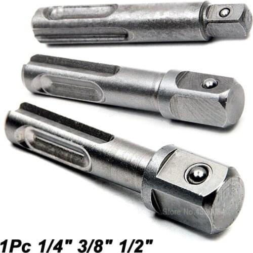 3 Sizes 1Pc SDS Plus Adapters Connector 1/4" 3/8" 1/2" Socket Driver Drills Bit Hammer Drill Accessories Tools Chuck Adaptor Bit