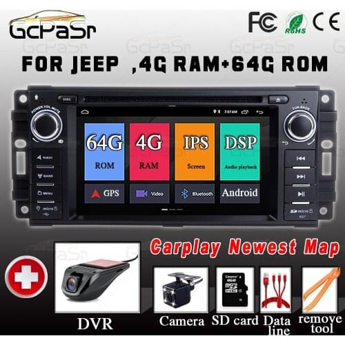 4G 2Din Android Car Radio Multimedia for Jeep Grand Chrysler Cherokee 300C Dodge Ram brújula patriota Sebring navegación GPS Au
