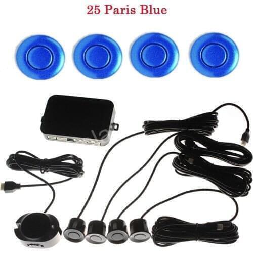 12V Car Parking Sensor 4 Sensors Auto Reverse Backup Radar Detector System Kit Sound Alert Alarm Indicator 44 colors available