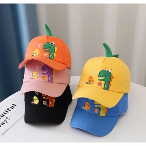 2021 new childrens dinosaur embroidery caps fashion baseball cap cotton adjustable sun hats baby boys and girls hats