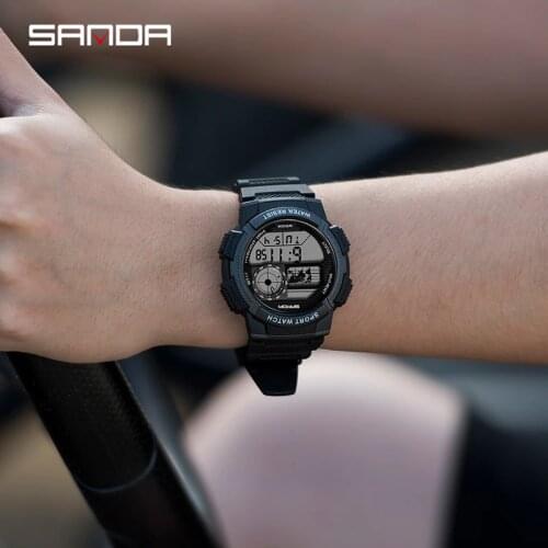 BASID Sport Watch Men Clock Man LED Alarm Clocks Male Army Green Bracelet Waterproof Watches Digital Gift to Boyfriend Military