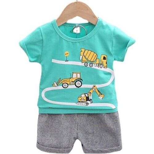Kids Fashion Clothes Summer Baby Boys Girls Casual T-Shirt Shorts2Pcs/Set Toddler Print Costume New Children Cartoon Sport Suits