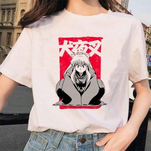 Inuyasha T-Shirts Feudal Demon Tshirts Men/women Sesshoumaru Higurashi Kagome T Shirt Unisex Anime Cartoon Hip Pop Top Tees Male