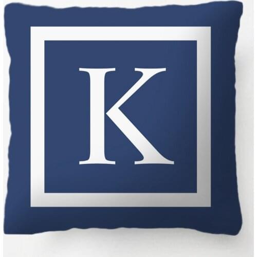 Teal Blue Or Any Color Monogrammed Modern Pillow decorative Cushion Cover Pillow Case Customize Gift For Living Room Pillowcase