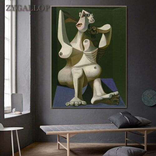Picasso Woman Dressing Her Hair Oil Paintings Wall Art Canvas Painting Artwork Reproduction Room Decoration Posters and Prints
