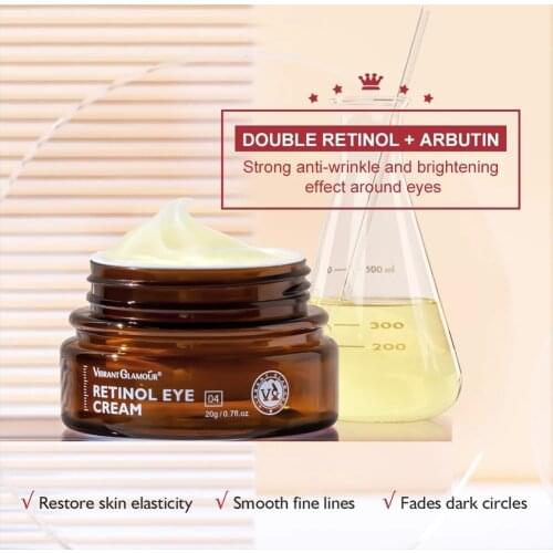VIBRANT GLAMOUR Retinol Eye Cream Anti-Aging Anti-Wrinkles Reduces Fine Lines Removing Dark Circles Eye Moisturizer Eye Care