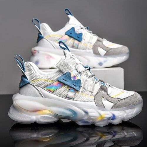 Thick Bottom Dad Shoes Chunky Sneakers Male Outdoor Running Walking Sport Shoes For Men Trendy Casual Athletic Footwear Teenager