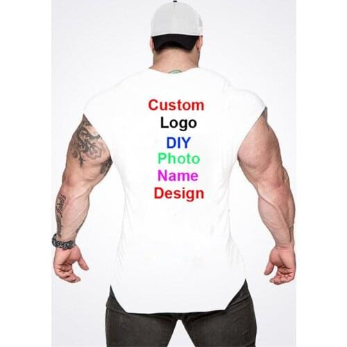 Customized Summer Print Vest Mens Gym Clothing Bodybuilding Workout Tank Top Fitness Singlets Logo Customized Sleeveless Vest