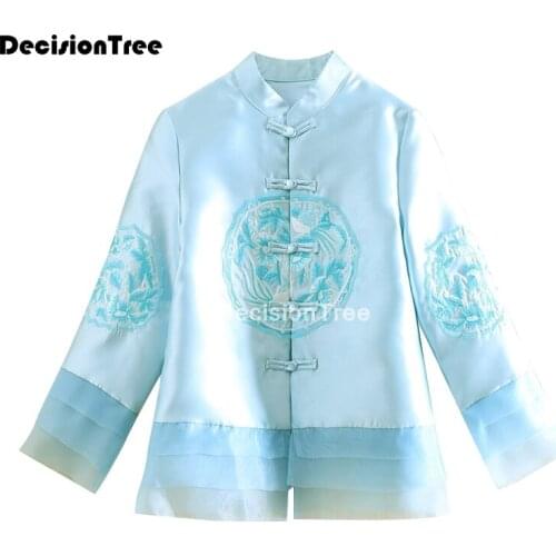 2021 chinese style qipao tops silk qipao jacket chinese ladies vintage clothing cheongsam tops folk costume cheongsam jacket