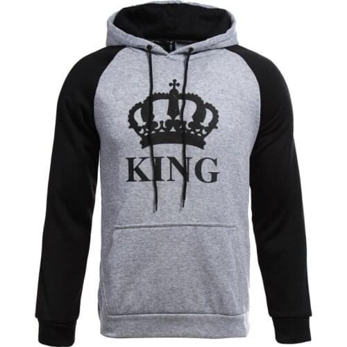 Fashion Trendy Couple Wear Hoodies Valentines Day Casual Letter Printed Pullover Long-Sleeved Hooded Sweatshirt