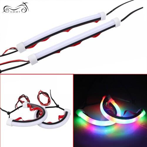 Motorcycle Universal LED 39 - 41mm Fork Turn Signals Running Light Strips For Harley Electra Road Glide FLHR FLHX