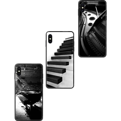 Black Soft TPU Case Capa Cover Piano Black White Keys For Redmi 3S 4X 4A 5 5A 6 6A 7 7A 8 8A 8T 9 9A K20 K30 S2 Y2 Pro Plus