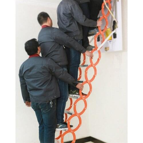 Household Tool Set Outdoor Wall Hanging Retractable Staircase Manual Folding Ladder Portable Telescopic Stair 2.5-3M