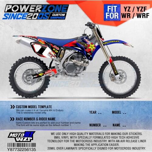 PowerZone Customized Team Graphics Backgrounds Decals 3M Custom Stickers For YAMAHA YZF250 450 06-09 WR250F/450F 07-13 07-11 135