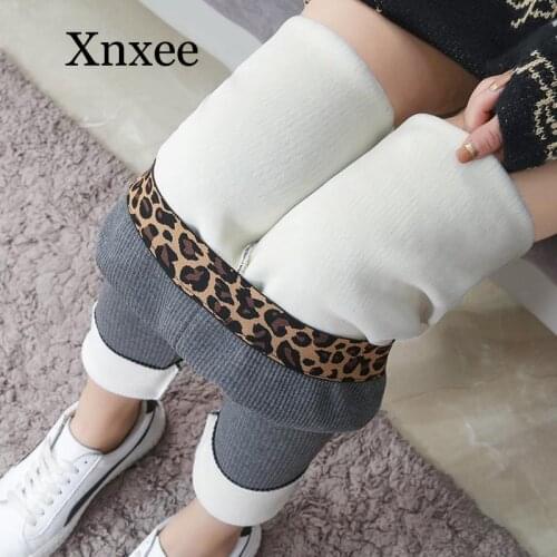 New Fashion Womens Warm Skinny Pants Autumn Winter High Elasticity Leopard Waist Thick Rib Velvet Plus Size Ladies Leggings