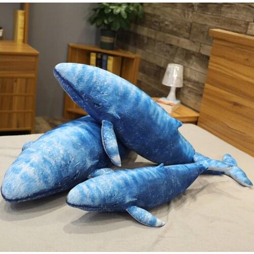 55/70cm New Blue Whale Plush Dolls Sea Animals Japanese Whale Stuffed Plush Toys For Children Soft Sleep Pillow Kids Baby Gift