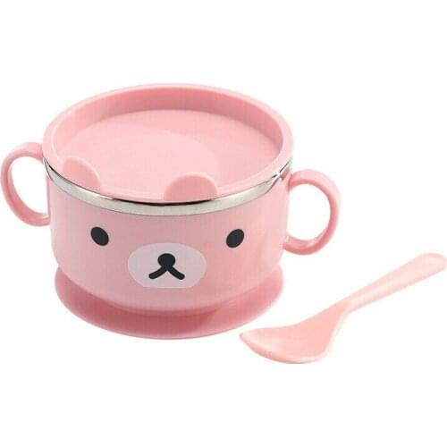 Baby Kids Childrens Suction Cup Slip-resistant Tableware Sucker Bowl Set