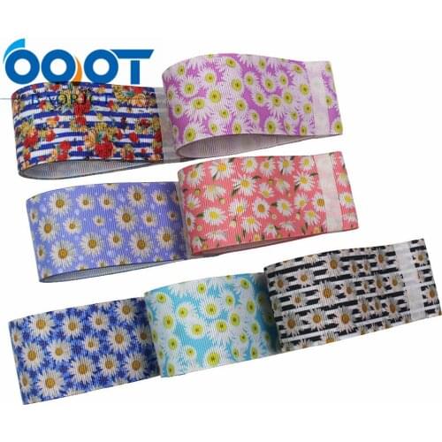 OOOT BAORJCT L-20116-72,10yards 38mm,Spring flower Thermal transfer grosgrain Ribbons,Wedding Party Decoration DIY Materials