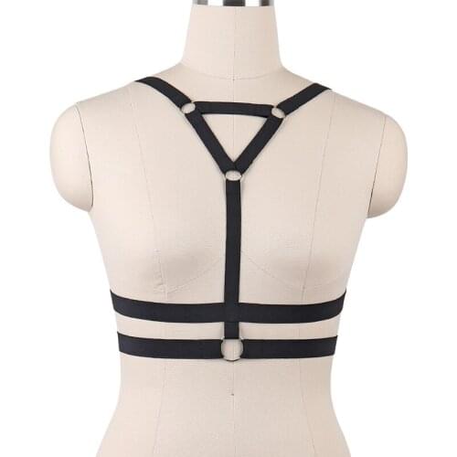 Wholesale 10piece Womens Sexy Rave Harness Bra Bondage Lingerie Goth Body Harness Belts Elastic Strappy Tops Caged Bras Bustier
