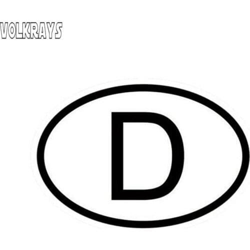 Volkrays Creative Decals D Germany Country Code Oval Car Stickers Automobile Motorcycle Car Styling PVC Black/Silver,15cm*10cm