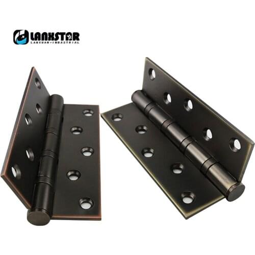 Lanxstar 5x3inch 3.0mm 304 Stainless Steel Hinge Blister Copper Color Mute Ball Bearing High-grade Flat Hinge Paulownia Hinges