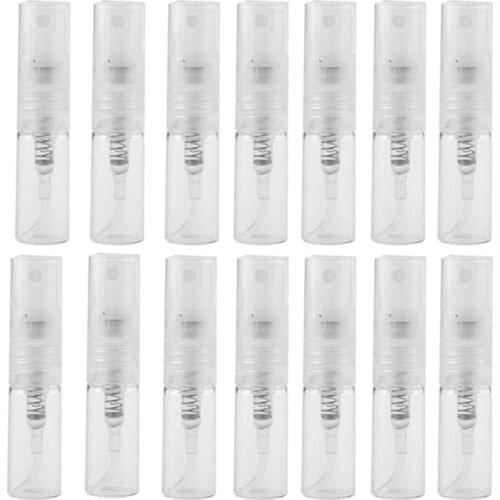 100Pcs Mini Clear 2ml Plastic Refillable Spray Bottle Perfume Sample Atomizer