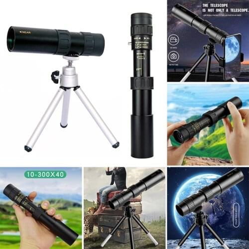 Portable Monocular Telescope, Bird Watching Sightseeing Monocular Scope Day Low Night Vision Monocular Tripod, Phone Clip