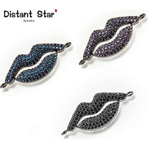 0.5*1.2in Lips Premium Diy Jewelry Bracelet Necklace For Making Accessories Brass Bracelet Connector Precision Zirconia Inlay