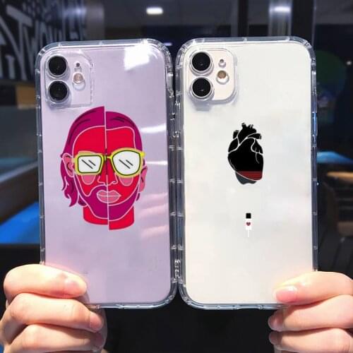 PNL QLF Phone Case Transparent for iPhone 6 7 8 11 12 s mini pro X XS XR MAX Plus cover funda shell