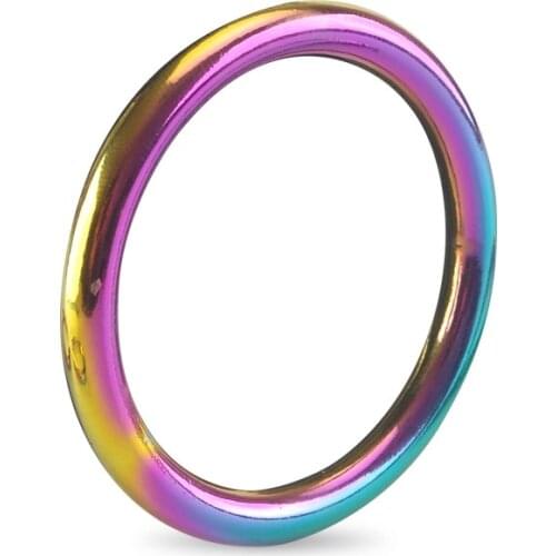 Rainbow male Ball Scrotum Stretcher colorful metal penis lock cock Ring bondage restraint Delay ejaculation BDSM Sex Toy for man