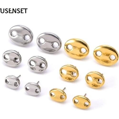 Coffee Bean Ear Studs Stainless Steel Earrings For Women Girls Fashion Jewelry Gifts USENSET