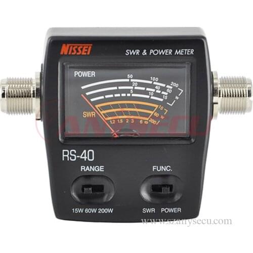 Brand New Genuine Original NISSEI RS-40 Measurable Range 200w,with Adapter Connector, RS40 Power SWR Meter,replacing redot 1050A
