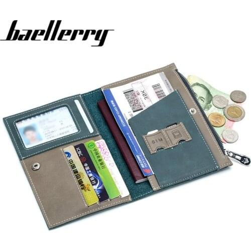 New Fashion Genuine Leather Passport Cover For Women ID Credit Card Holder Travel Wallet With Zipper Coin Purse Female Money bag