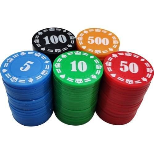 100 PCS 37mm plastic poker token chips sets mahjong poker game token cards Texas poker token coins