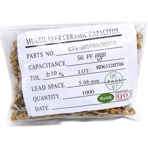 100Pcs 50V monolithic ceramic capacitor 10PF ~ 10UF 22PF 47NF 220NF 1NF 4.7UF 1UF 100NF 330NF 0.1UF 102 104 105 106 103 473 334
