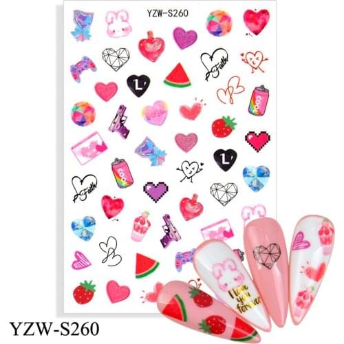 13 Styles Fruit Nail Art Stickers Decals Lemon Strawberry Watermelon Nail Sticker For Nails Tips Beauty