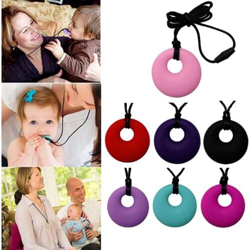 2 Pack Boys Girls Sensory Chew Necklace Silicone Chewy Pendant Jewelry for Autism, ADHD