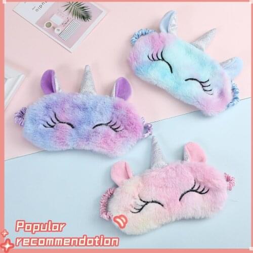 3D Cartoon Unicorn Silk Eye Mask Variety Sleeping Mask Eyeshade Relax Mask Plush Eye Shade Cover For Travel Home Party Gifts