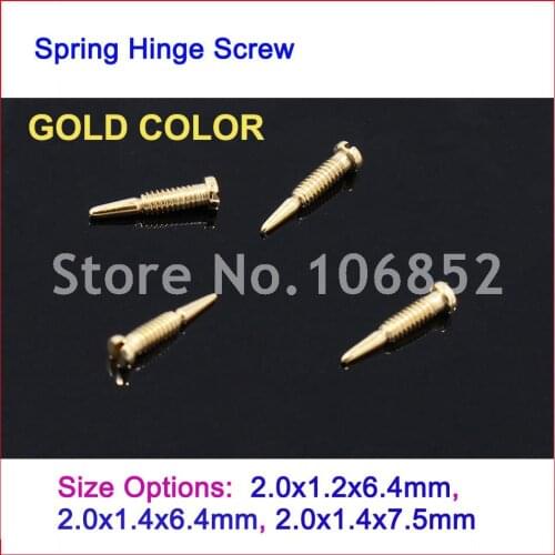 500pcs Gold Color Optical Sunglsses Eyeglasses Glasses Spring Hinge Screw Pointed End Self Aligning Screws Free Shipping