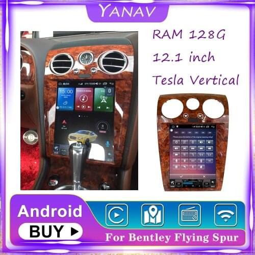 2 Din Android Car Radio Stereo Receiver For Bentley Flying Spur GPS navigation Video Multimedia MP3 Player Tesla Vertical Screen