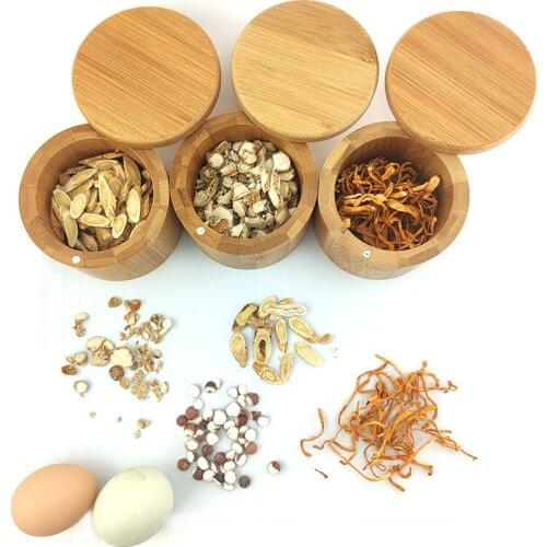 Bamboo Seasoning Jar Sugar Salt Pepper Herbs Toothpick Storage Bottle Seasoning Pot Spice Jar for Kitchen Home ECO friendly 3pcs