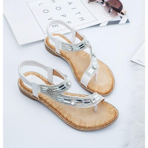 Womens shoes sandals women 2020 summer blue grid striped flat shoes RB241